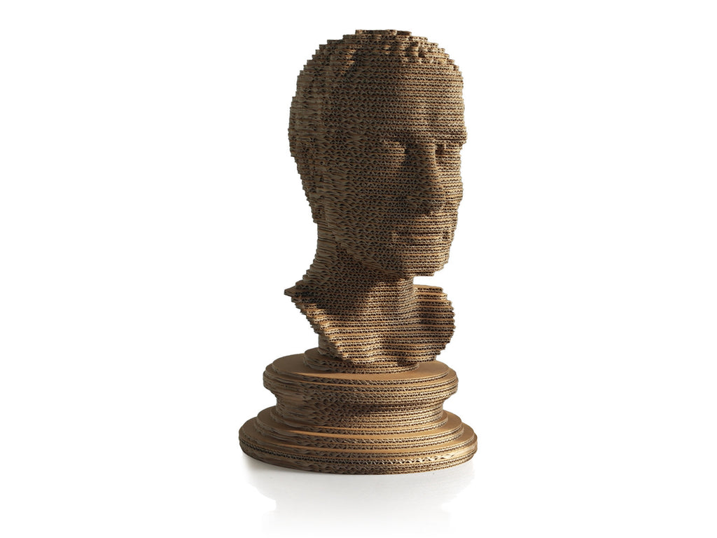 eetico | Giulio C sculptural bust made of recycled cardboard and hand assembled.