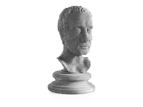 eetico | Giulio C white bust made in recycled cardboard - sustainable design made in Italy